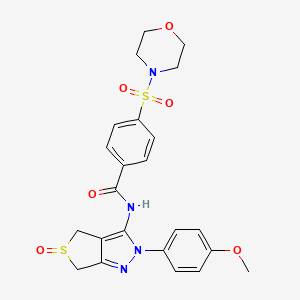 molecular formula C23H24N4O6S2 B2752931 N-(2-(4-methoxyphenyl)-5-oxido-4,6-dihydro-2H-thieno[3,4-c]pyrazol-3-yl)-4-(morpholinosulfonyl)benzamide CAS No. 958967-19-6