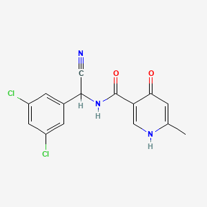 molecular formula C15H11Cl2N3O2 B2752956 N-[cyano(3,5-dichlorophenyl)methyl]-6-methyl-4-oxo-1,4-dihydropyridine-3-carboxamide CAS No. 1795281-31-0