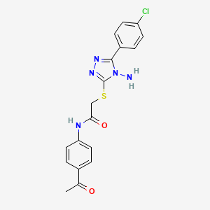 molecular formula C18H16ClN5O2S B2752958 N-(4-acetylphenyl)-2-{[4-amino-5-(4-chlorophenyl)-4H-1,2,4-triazol-3-yl]sulfanyl}acetamide CAS No. 898640-57-8