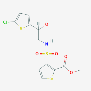 molecular formula C13H14ClNO5S3 B2752978 methyl 3-(N-(2-(5-chlorothiophen-2-yl)-2-methoxyethyl)sulfamoyl)thiophene-2-carboxylate CAS No. 2034405-63-3