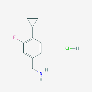 molecular formula C10H13ClFN B2752982 (4-Cyclopropyl-3-fluorophenyl)methanamine hydrochloride CAS No. 2309462-59-5