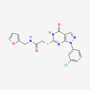 B2753007 2-((1-(3-chlorophenyl)-4-hydroxy-1H-pyrazolo[3,4-d]pyrimidin-6-yl)thio)-N-(furan-2-ylmethyl)acetamide CAS No. 877989-24-7