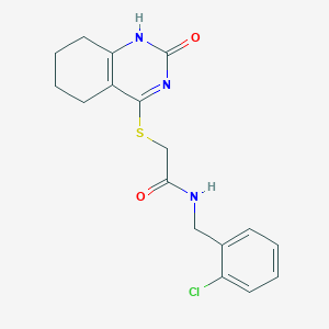 molecular formula C17H18ClN3O2S B2753019 N-(2-chlorobenzyl)-2-((2-oxo-1,2,5,6,7,8-hexahydroquinazolin-4-yl)thio)acetamide CAS No. 946217-86-3