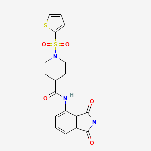 molecular formula C19H19N3O5S2 B2753081 N-(2-methyl-1,3-dioxoisoindolin-4-yl)-1-(thiophen-2-ylsulfonyl)piperidine-4-carboxamide CAS No. 922701-52-8