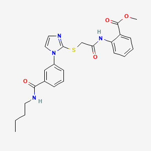 molecular formula C24H26N4O4S B2753099 methyl 2-[2-({1-[3-(butylcarbamoyl)phenyl]-1H-imidazol-2-yl}sulfanyl)acetamido]benzoate CAS No. 1115371-70-4