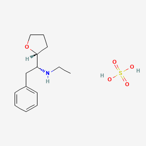 molecular formula C14H23NO5S B2753102 (1R)-N-Ethyl-1-[(2R)-oxolan-2-yl]-2-phenylethanamine;sulfuric acid CAS No. 2503155-10-8