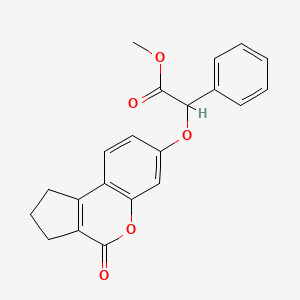 molecular formula C21H18O5 B2753117 Methyl [(4-oxo-1,2,3,4-tetrahydrocyclopenta[c]chromen-7-yl)oxy](phenyl)acetate CAS No. 670243-18-2