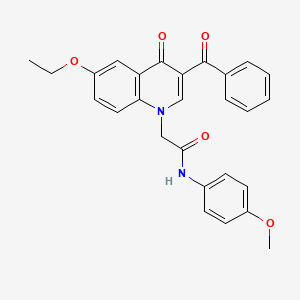 molecular formula C27H24N2O5 B2753139 2-(3-benzoyl-6-ethoxy-4-oxo-1,4-dihydroquinolin-1-yl)-N-(4-methoxyphenyl)acetamide CAS No. 897624-62-3