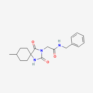 molecular formula C18H23N3O3 B2753166 N-benzyl-2-(8-methyl-2,4-dioxo-1,3-diazaspiro[4.5]dec-3-yl)acetamide CAS No. 571159-45-0