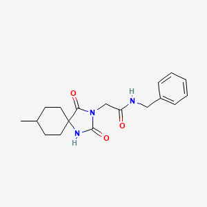 N-benzyl-2-(8-methyl-2,4-dioxo-1,3-diazaspiro[4.5]dec-3-yl)acetamide