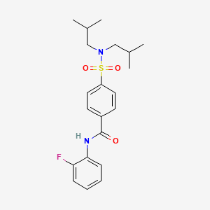 4-[bis(2-methylpropyl)sulfamoyl]-N-(2-fluorophenyl)benzamide
