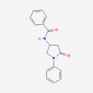 molecular formula C17H16N2O2 B2753171 N-(5-oxo-1-phenylpyrrolidin-3-yl)benzamide CAS No. 60655-98-3