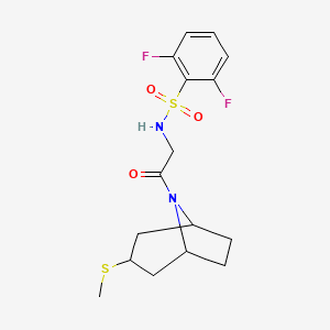 2,6-difluoro-N-(2-((1R,5S)-3-(methylthio)-8-azabicyclo[3.2.1]octan-8-yl)-2-oxoethyl)benzenesulfonamide