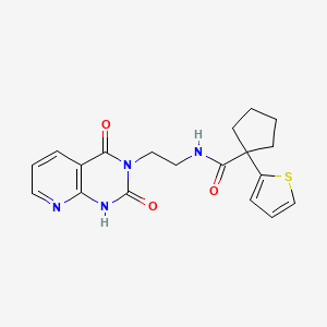 N-(2-(2,4-dioxo-1,2-dihydropyrido[2,3-d]pyrimidin-3(4H)-yl)ethyl)-1-(thiophen-2-yl)cyclopentanecarboxamide