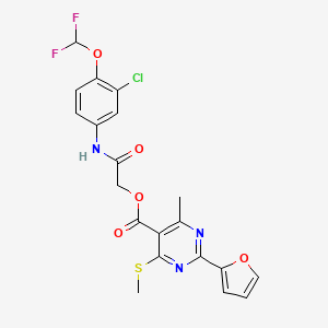 [2-[3-Chloro-4-(difluoromethoxy)anilino]-2-oxoethyl] 2-(furan-2-yl)-4-methyl-6-methylsulfanylpyrimidine-5-carboxylate