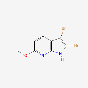 molecular formula C8H6Br2N2O B2753192 2,3-dibromo-6-methoxy-1H-pyrrolo[2,3-b]pyridine CAS No. 2055841-29-5