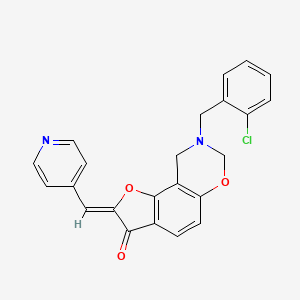 (Z)-8-(2-chlorobenzyl)-2-(pyridin-4-ylmethylene)-8,9-dihydro-2H-benzofuro[7,6-e][1,3]oxazin-3(7H)-one