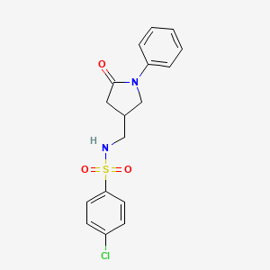 4-chloro-N-((5-oxo-1-phenylpyrrolidin-3-yl)methyl)benzenesulfonamide