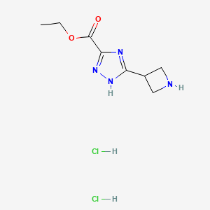 Ethyl 5-(azetidin-3-yl)-1H-1,2,4-triazole-3-carboxylate;dihydrochloride