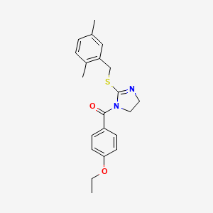 (2-((2,5-dimethylbenzyl)thio)-4,5-dihydro-1H-imidazol-1-yl)(4-ethoxyphenyl)methanone