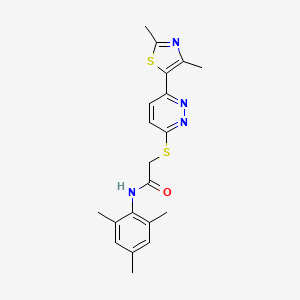 B2753203 2-((6-(2,4-dimethylthiazol-5-yl)pyridazin-3-yl)thio)-N-mesitylacetamide CAS No. 872988-11-9