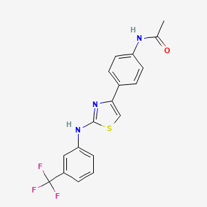 molecular formula C18H14F3N3OS B2753212 Tubulin inhibitor 49 