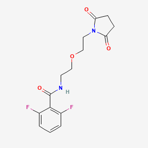 molecular formula C15H16F2N2O4 B2753214 N-(2-(2-(2,5-dioxopyrrolidin-1-yl)ethoxy)ethyl)-2,6-difluorobenzamide CAS No. 2034225-52-8