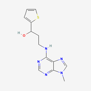 molecular formula C13H15N5OS B2753217 3-[(9-methyl-9H-purin-6-yl)amino]-1-(thiophen-2-yl)propan-1-ol CAS No. 2380033-67-8