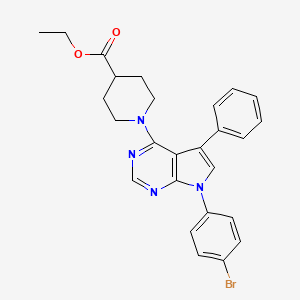 molecular formula C26H25BrN4O2 B2753224 ethyl 1-[7-(4-bromophenyl)-5-phenyl-7H-pyrrolo[2,3-d]pyrimidin-4-yl]piperidine-4-carboxylate CAS No. 477240-73-6