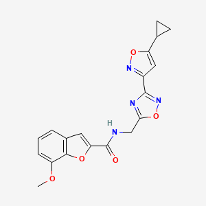 N-((3-(5-cyclopropylisoxazol-3-yl)-1,2,4-oxadiazol-5-yl)methyl)-7-methoxybenzofuran-2-carboxamide