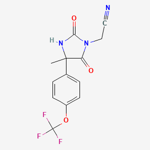 2-{4-Methyl-2,5-dioxo-4-[4-(trifluoromethoxy)phenyl]imidazolidin-1-yl}acetonitrile