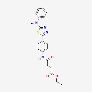 Ethyl 4-((4-(5-(methyl(phenyl)amino)-1,3,4-thiadiazol-2-yl)phenyl)amino)-4-oxobutanoate