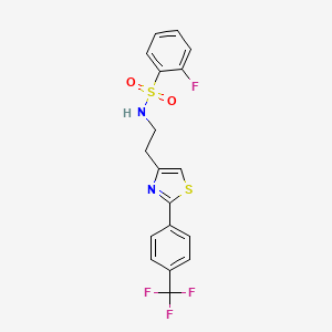 2-fluoro-N-(2-(2-(4-(trifluoromethyl)phenyl)thiazol-4-yl)ethyl)benzenesulfonamide