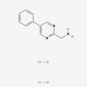 molecular formula C11H13Cl2N3 B2753278 (5-Phenylpyrimidin-2-yl)methanamine dihydrochloride CAS No. 2138070-07-0