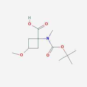 1-{[(tert-butoxy)carbonyl](methyl)amino}-3-methoxycyclobutane-1-carboxylic acid, Mixture of diastereomers