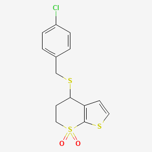 4-[(4-chlorophenyl)methylsulfanyl]-5,6-dihydro-4H-thieno[2,3-b]thiopyran 7,7-dioxide