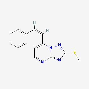 molecular formula C14H12N4S B2753294 Methyl 7-styryl[1,2,4]triazolo[1,5-a]pyrimidin-2-yl sulfide CAS No. 1164564-47-9