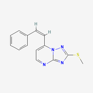 Methyl 7-styryl[1,2,4]triazolo[1,5-a]pyrimidin-2-yl sulfide