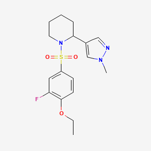 1-((4-ethoxy-3-fluorophenyl)sulfonyl)-2-(1-methyl-1H-pyrazol-4-yl)piperidine