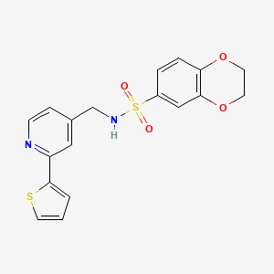 N-((2-(thiophen-2-yl)pyridin-4-yl)methyl)-2,3-dihydrobenzo[b][1,4]dioxine-6-sulfonamide