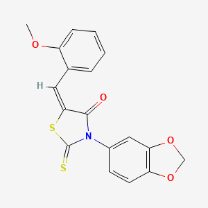 (E)-3-(benzo[d][1,3]dioxol-5-yl)-5-(2-methoxybenzylidene)-2-thioxothiazolidin-4-one