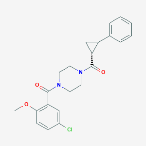 (4-(5-Chloro-2-methoxybenzoyl)piperazin-1-yl)(2-phenylcyclopropyl)methanone
