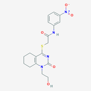 2-((1-(2-hydroxyethyl)-2-oxo-1,2,5,6,7,8-hexahydroquinazolin-4-yl)thio)-N-(3-nitrophenyl)acetamide