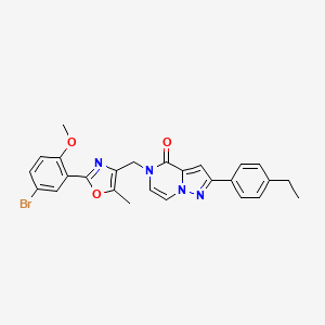 5-((2-(5-bromo-2-methoxyphenyl)-5-methyloxazol-4-yl)methyl)-2-(4-ethylphenyl)pyrazolo[1,5-a]pyrazin-4(5H)-one