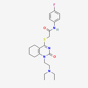 2-((1-(2-(diethylamino)ethyl)-2-oxo-1,2,5,6,7,8-hexahydroquinazolin-4-yl)thio)-N-(4-fluorophenyl)acetamide