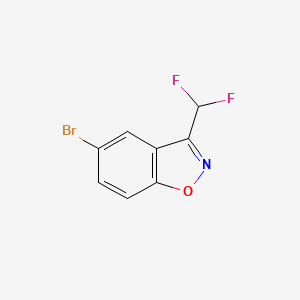 molecular formula C8H4BrF2NO B2753327 5-Bromo-3-(difluoromethyl)-1,2-benzoxazole CAS No. 1782325-08-9