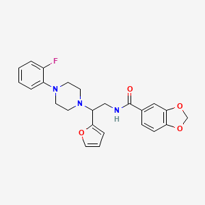 N-(2-(4-(2-fluorophenyl)piperazin-1-yl)-2-(furan-2-yl)ethyl)benzo[d][1,3]dioxole-5-carboxamide