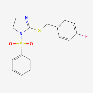 1-(Benzenesulfonyl)-2-[(4-fluorophenyl)methylsulfanyl]-4,5-dihydroimidazole