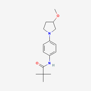 molecular formula C16H24N2O2 B2753348 N-(4-(3-methoxypyrrolidin-1-yl)phenyl)pivalamide CAS No. 1797277-56-5