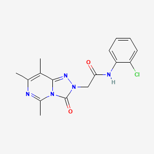 molecular formula C16H16ClN5O2 B2753352 N-(2-chlorophenyl)-2-{5,7,8-trimethyl-3-oxo-2H,3H-[1,2,4]triazolo[4,3-c]pyrimidin-2-yl}acetamide CAS No. 1428358-40-0